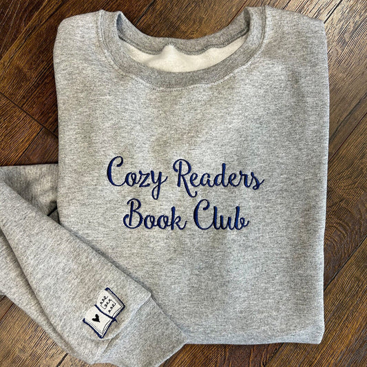 Cozy Readers Book Club Crewneck With Sleeve Embroidery