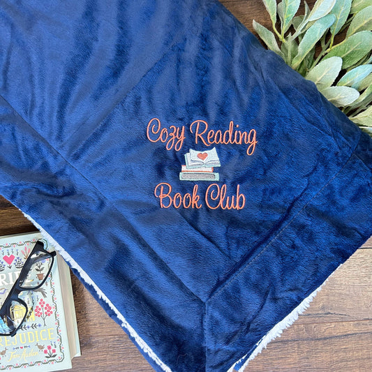 Cozy Reading Book Club Mink Sherpa Blanket