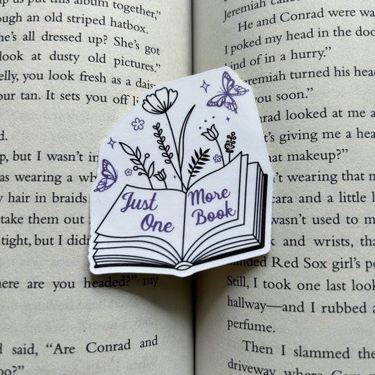 Just One More Book Sticker