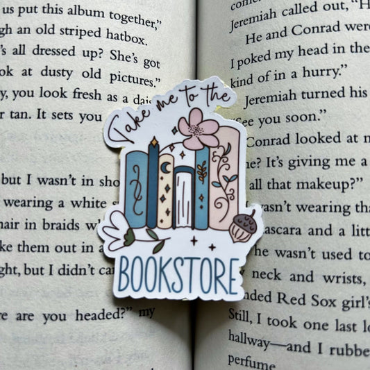 Take Me To The Bookstore Sticker