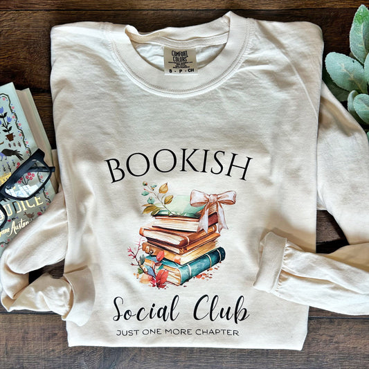 Bookish Social Club Fall Vibes Comfort Colors Long Sleeve Shirt