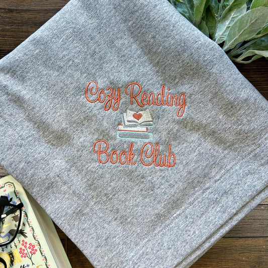 Cozy Reading Book Club Fleece Sweatshirt Blanket